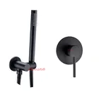 Smesiteli 5 лет гарантии, твердая латунная матовая черная ванная комната, ручная душевая лейка со шлангом и держателем кронштейна с набором душевых клапанов