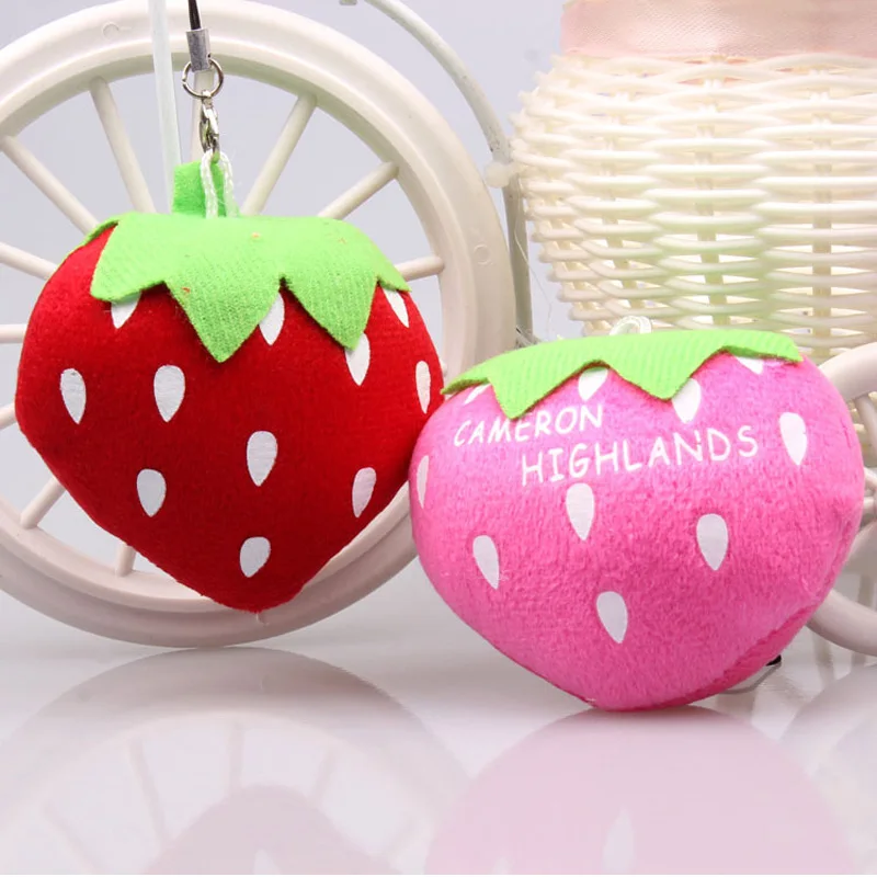 

2pcs/LOTS Cute Fruit Strawberry Small Plush Doll Wedding Throwing Gifts Plants Stuffed Toys For Girls Pendants