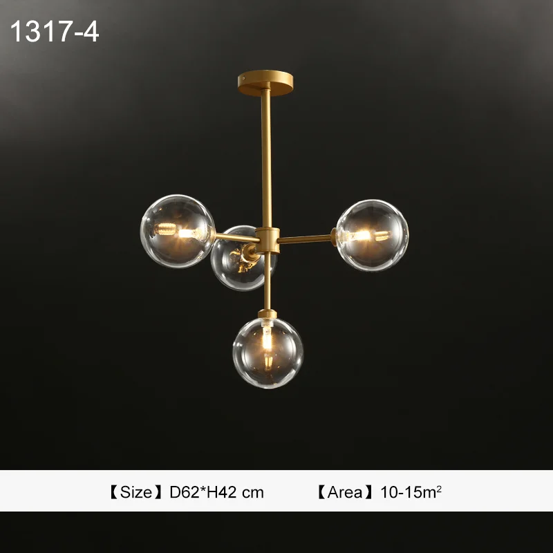 4 lights Минималистичный Золотой светодиодный светильник для кафе, гостиной, ресторана, подвесной светильник, винтажный домаш - Цвет абажура: 4 lights
