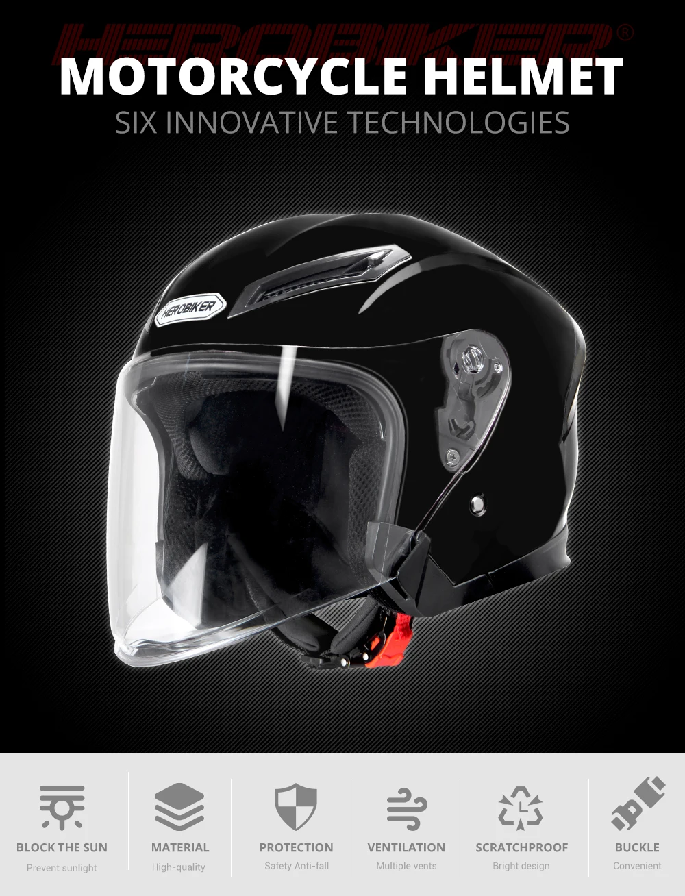 Распродажа, HEROBIKER мотоциклетный шлем, мотоциклетный шлем, мотоциклетный шлем для мотокросса, мотоциклетный шлем для 3/4 лица, Cascos Para Moto