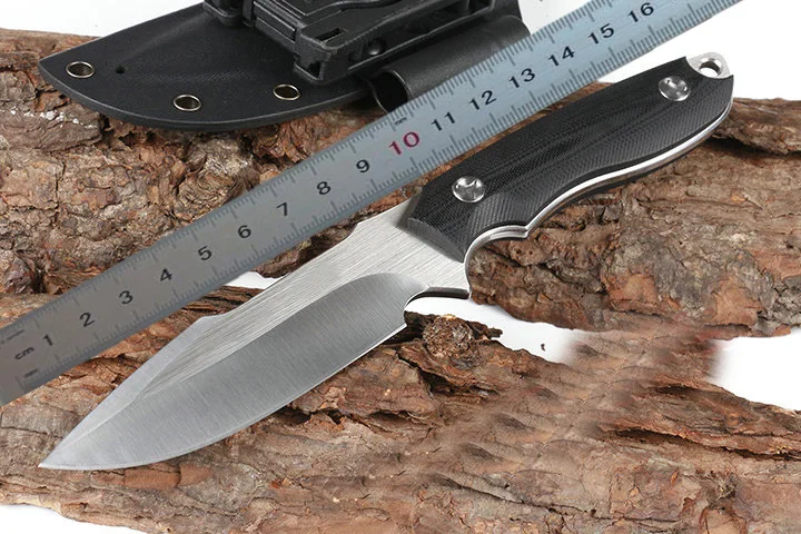 Прямой нож Freewolf D2 сатиновое лезвие с фиксированным лезвием ручкой Tang G10 Kydex|Ножи| |