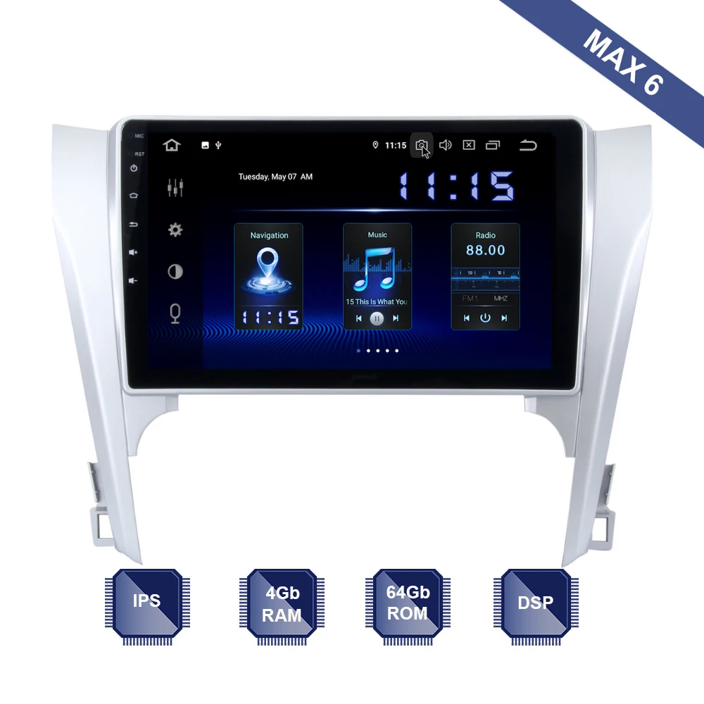 Android 9,0 Автомагнитола 2 Din gps Navi для Toyota Camry V50 стерео 2012 2013 PX6 DSP ips HDMI 4 Гб+ 64 Гб RDS wifi RDS USB карта