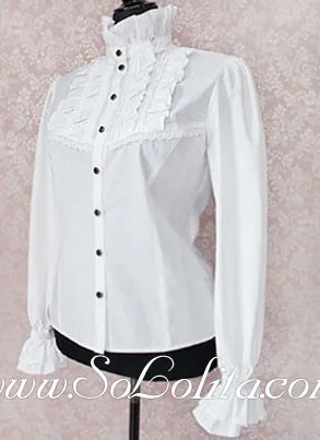 

Lolita Top Sale New Fashion Stand Collar White Cotton Blouse