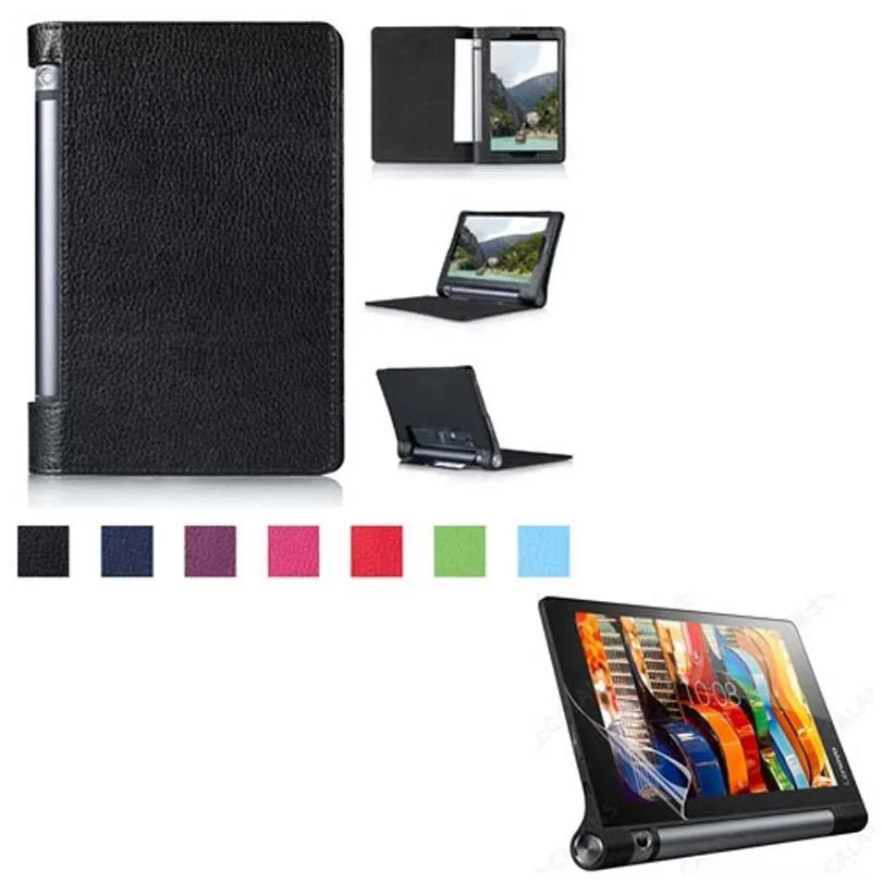 Чехол-книжка из искусственной кожи чехол F " для lenovo Yoga Tab 3 8,0 850F чехол-подставка для планшета s+ пленка+ Бесплатный стилус