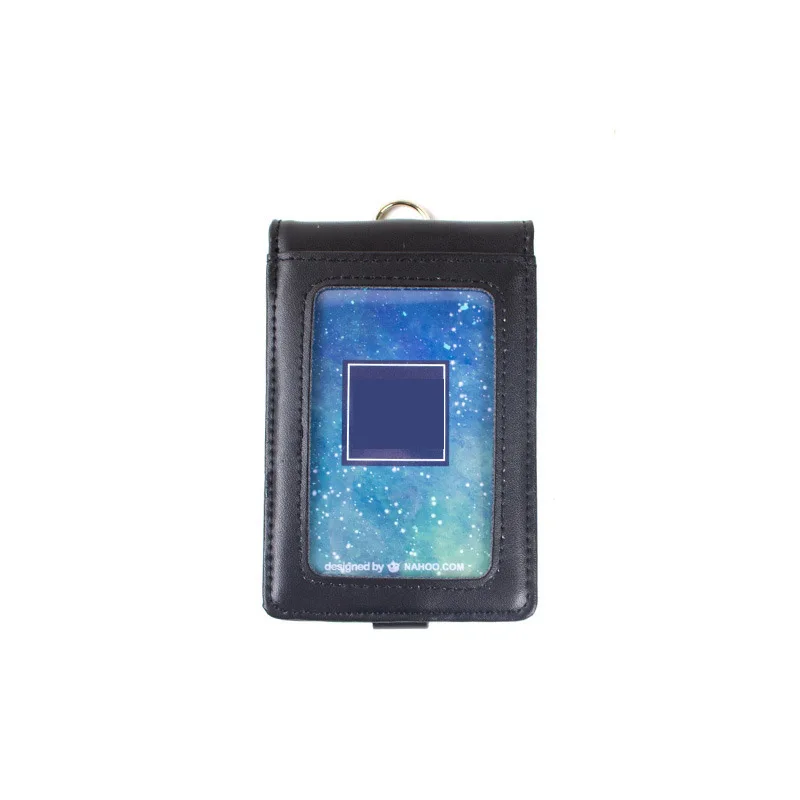Black vertical Nahoo вертикальный стильный держатель для ID из натуральной кожи, визитница, чехол, держатель для карт, ярлык для Id карты, ремешок, выдвижной ремешок - Цвет: Black vertical