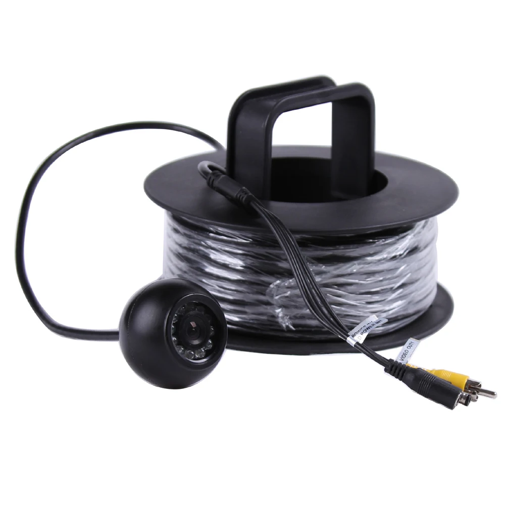 Подводная камера на глубину 50 метров с кабелем в рулонах 12 белых светодиодов и