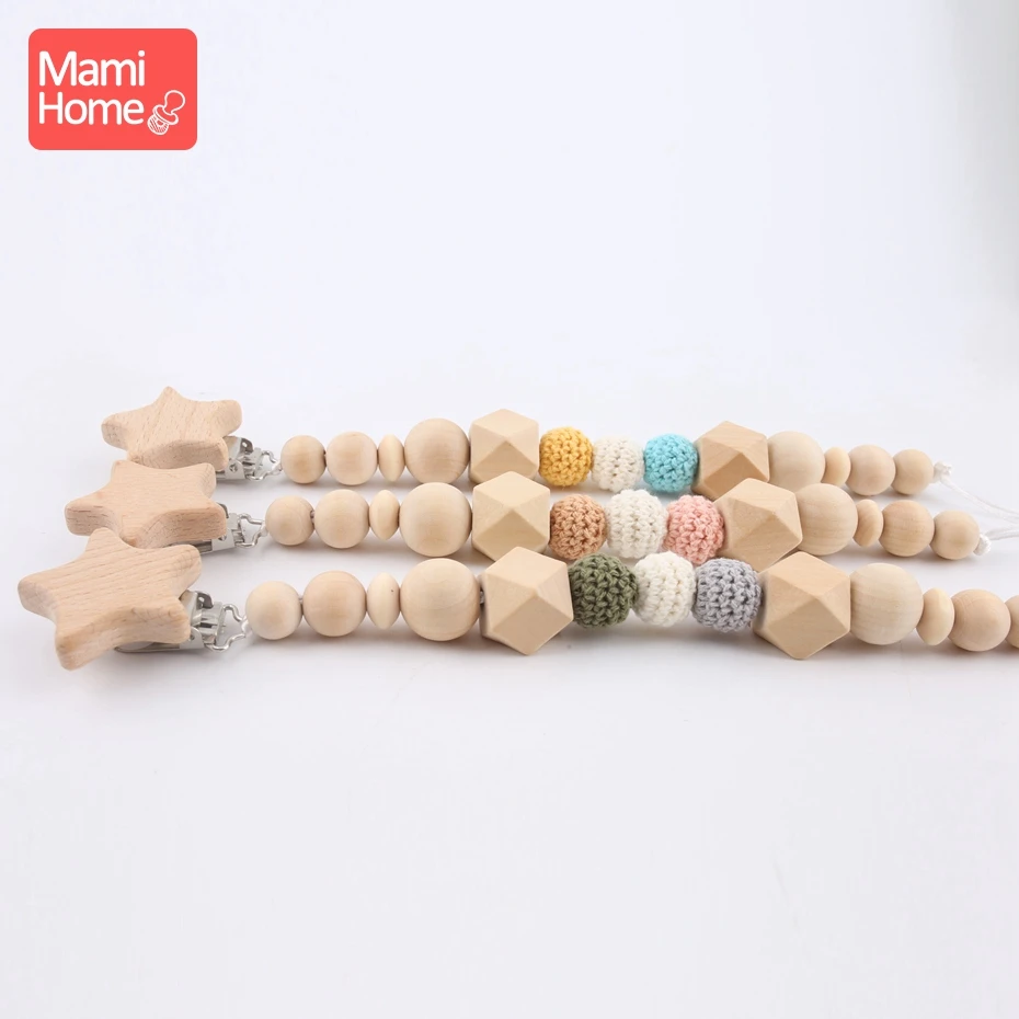 1 шт. детская пустышка на цепочке с прищепкой цепочки деревянные бусы Еда Класс