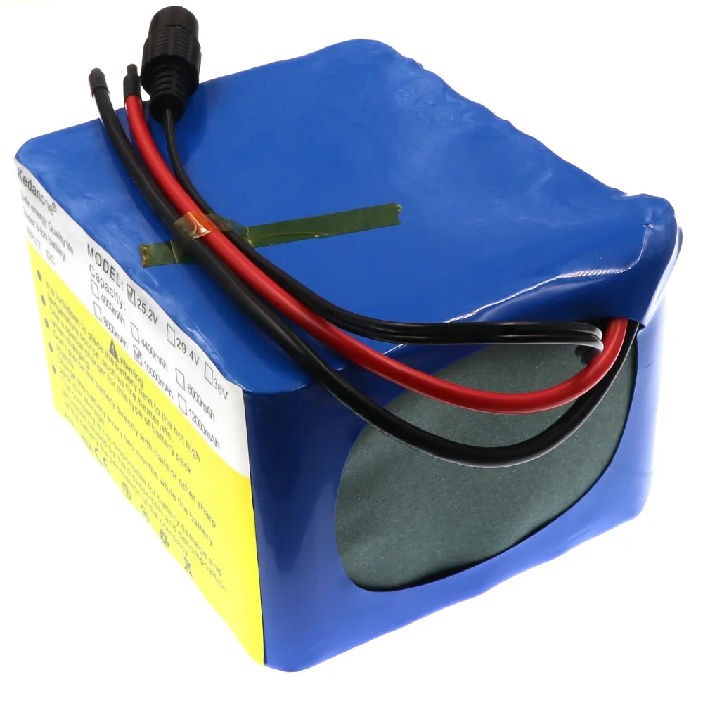 

Kedanone Brand 24V 10Ah 6S5P Аккумулятор литиевый 350w e-bike Li-Ion 25,2 V 10000mah литиевые bms Аккумулятор для электрического велосипеда 250W + 2A Ra