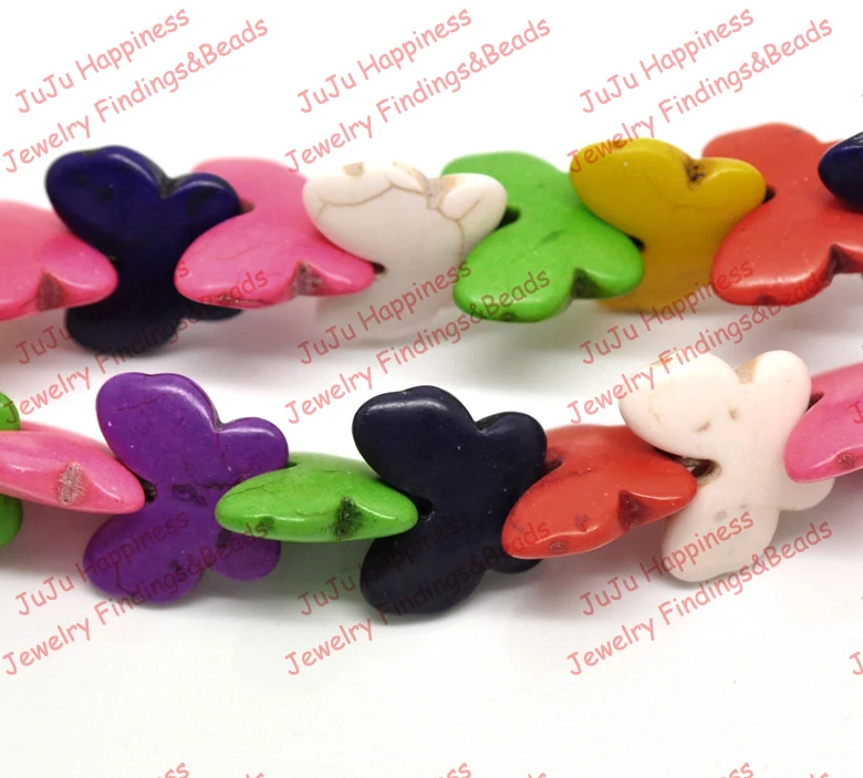 1 нить DIY Смешанные каменные бабочки Howlite россыпью бусины 21x18 мм|loose beads|beads loosehowlite