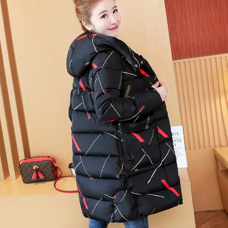 Модная зимняя куртка женские пальто 2018 Длинные рукава тонкий с капюшоном Женщины