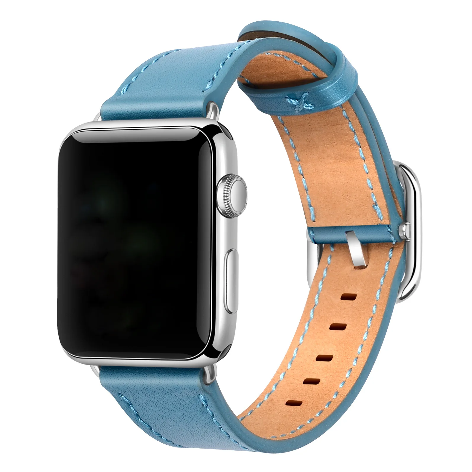 Высококачественные однотонные часы из натуральной кожи ремешок для Apple Watch