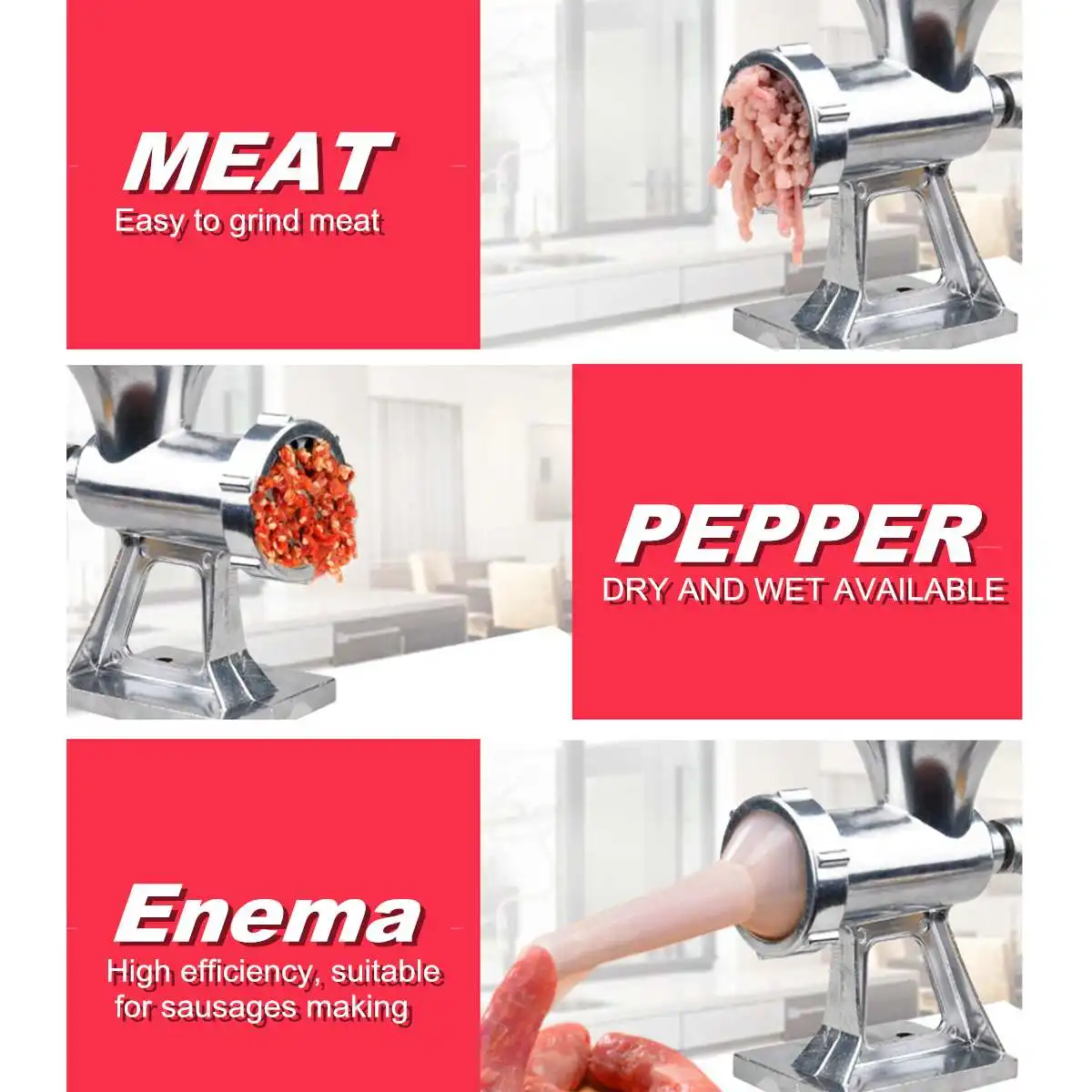 Кухонные инструменты ручная мясорубка с ручным управлением ГОВЯЖЬЯ лапша паста Мясорубка приспособление для приготовления колбас гаджеты алюминиевая шлифовальная машина
