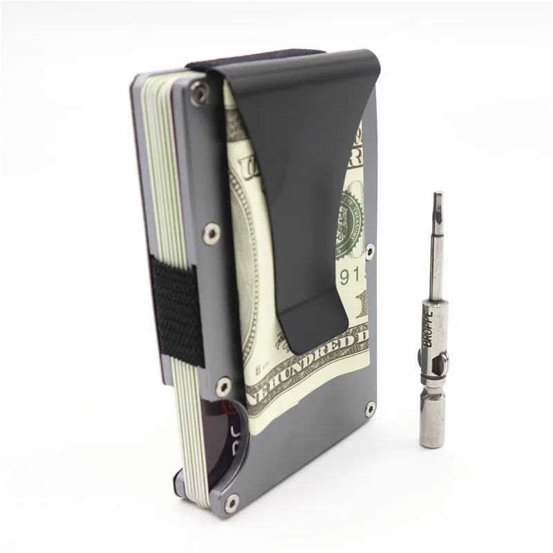 Новинка 2017 модный тонкий металлический держатель для кредитных карт с RFID-защитой