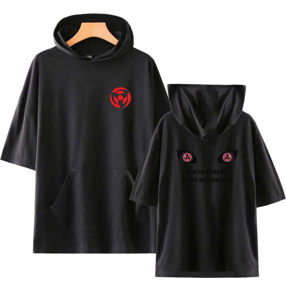 Лидер продаж, футболка с принтом аниме Наруто, Akatsuki, облачный значок, футболка с капюшоном, Uchiha Itachi, костюм в стиле хип-хоп, топы, футболка, 4XL, одежда