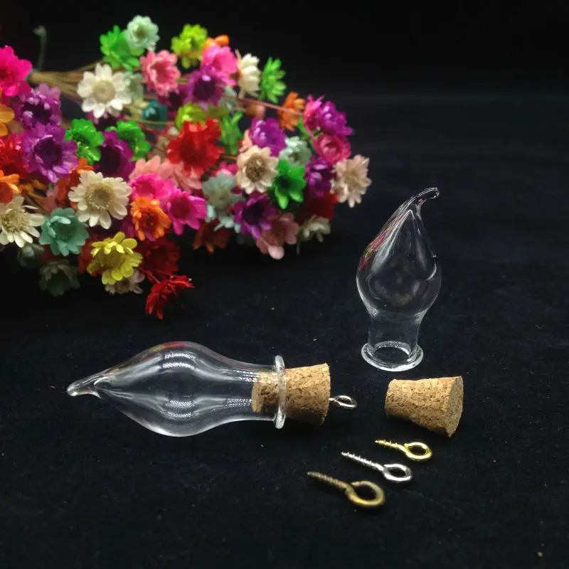 100 шт. стеклянная бутылка для желаний подвеска в форме Чили милая дрифта с пробкой