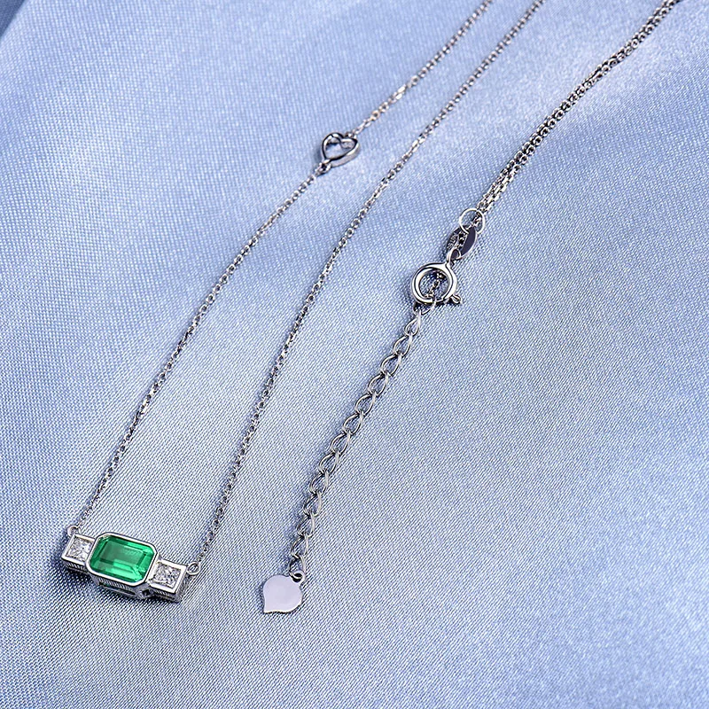 LOVERJEWELRY Новые однотонные 18Kt белого золота колумбийский изумруд ожерелье с