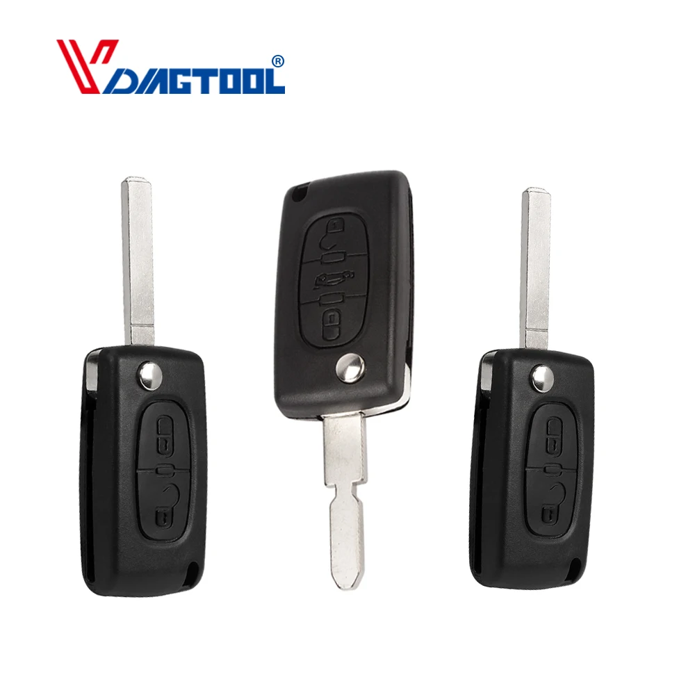 VDIAGTOOL 2 3 кнопки раскладной чехол для ключей пустой корпус CE0536/CE0532 Peugeot 107 207 307 307S 308