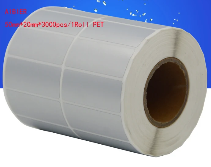 Новая Водонепроницаемая этикеточная бумага AIBIER 50x20 Матовая Серебристая мм * 3000