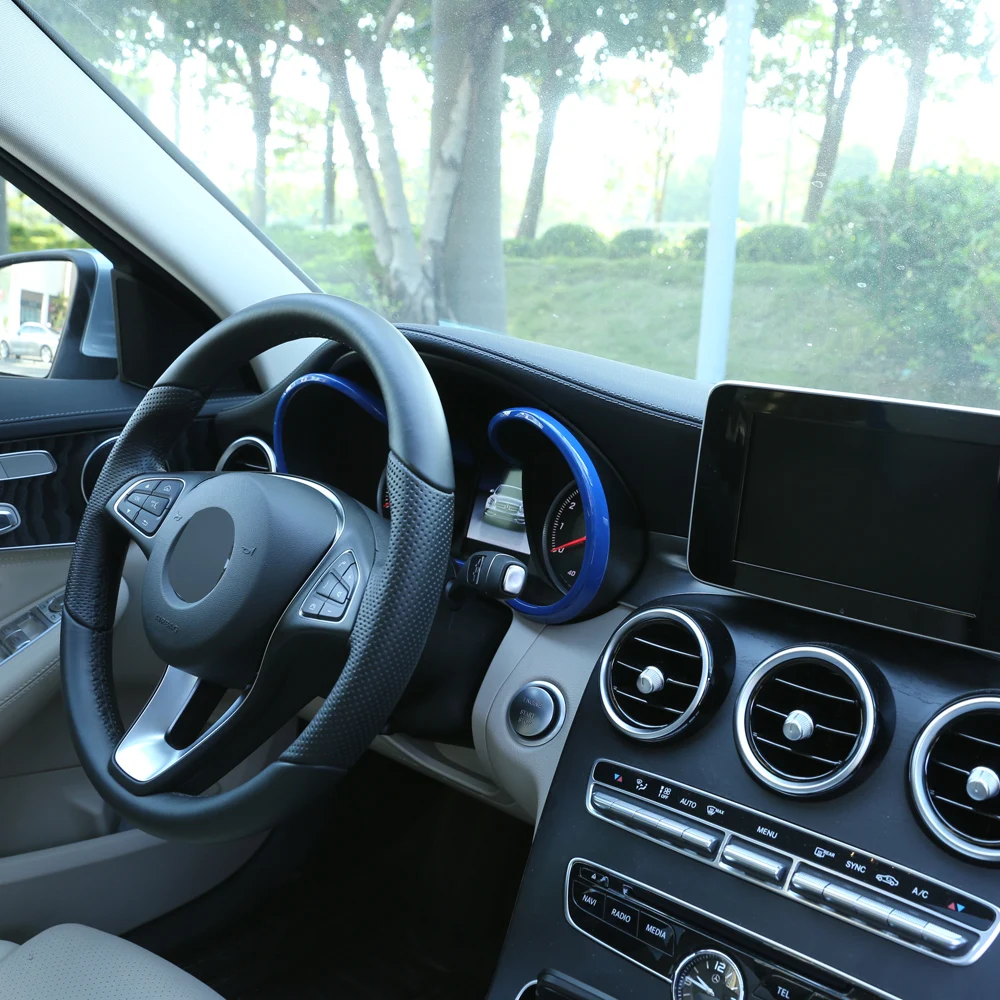Для Mercedes Benz C Class Coupe W205 2015 2016 AMG панель монитора рамка отделка ABS пластиковые