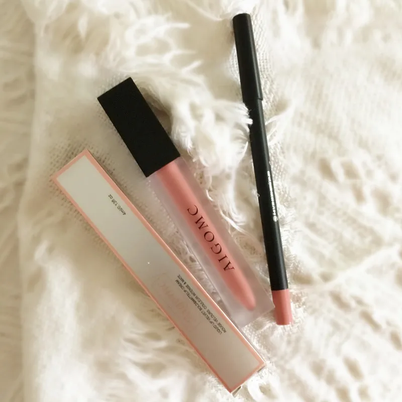AIGOMC 2pcs/Set Liquid Lipstick Lip Gloss Professional Makeup Matte Pen Kit Long Lasting Cosmetics |
