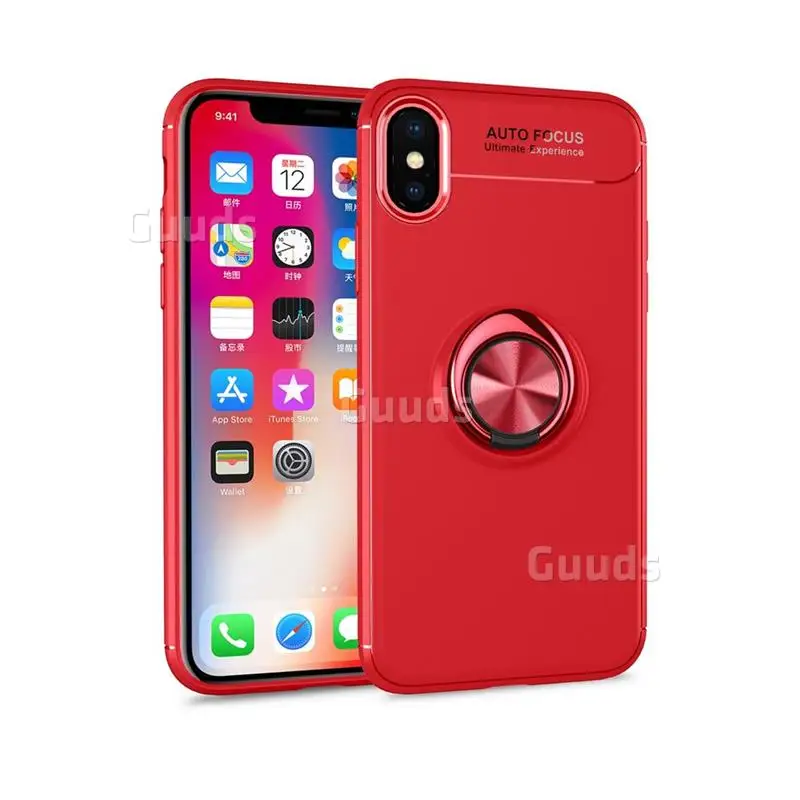 Для iPhone 8 7 6s 6 Plus SE 5S 5 TPU чехол с автофокусом невидимое кольцо держатель мягкий чехол для телефона для iPhone X(5,8 дюйма