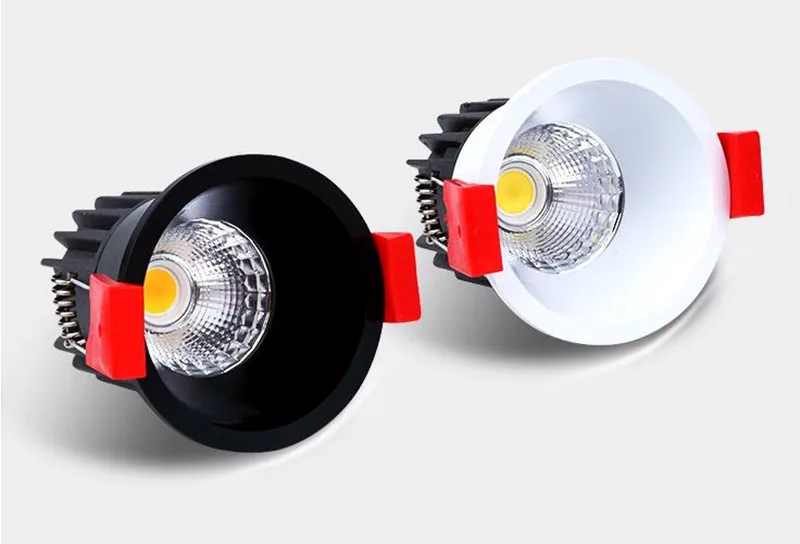 Dimmable светодиодный анти-без бликов светильник COB Точечный светильник лампа 5 Вт 7 Вт 9 Вт AC85-265V светодиодный светильник потолочный встраиваемый светильник s Внутреннее освещение