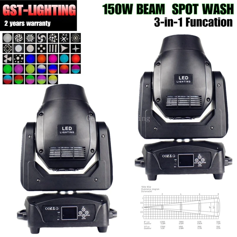 2 шт./лот точечная мойка луча движущаяся головка 150 Вт dmx512 dj ZOOM solor стирка