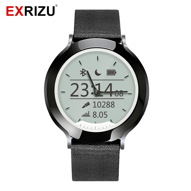 Спортивные Смарт-часы EXRIZU M6 с кожаным ремешком и физическими ручками, монитор сердечного ритма, сообщение, секундомер, водонепроницаемые часы для мужчин и женщин