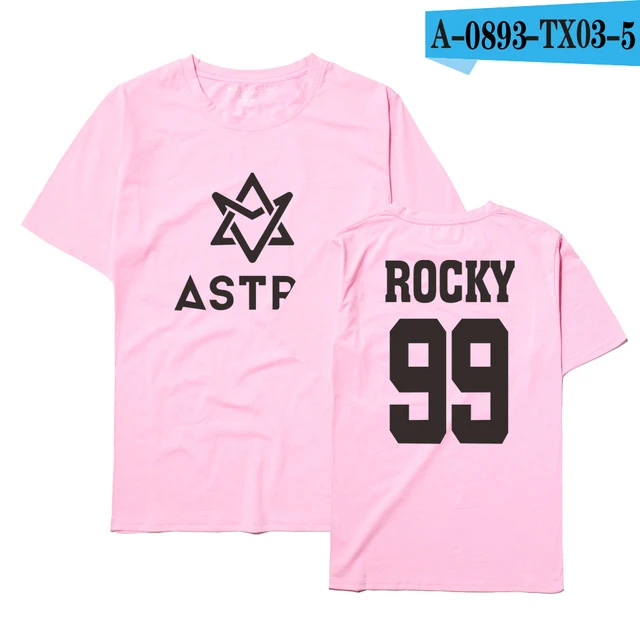 pink KPOP ASTRO STAR Group Футболка с принтом модные хлопковые футболки летняя футболка с коротким рукавом Повседневная футболка размера плюс одежда унисекс - Цвет: pink