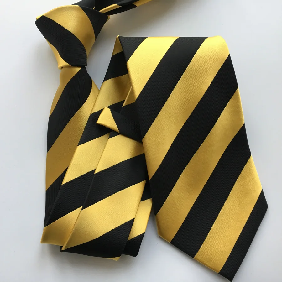 Мужской официальный галстук бабочка черный с желтыми диагональными полосками|tie