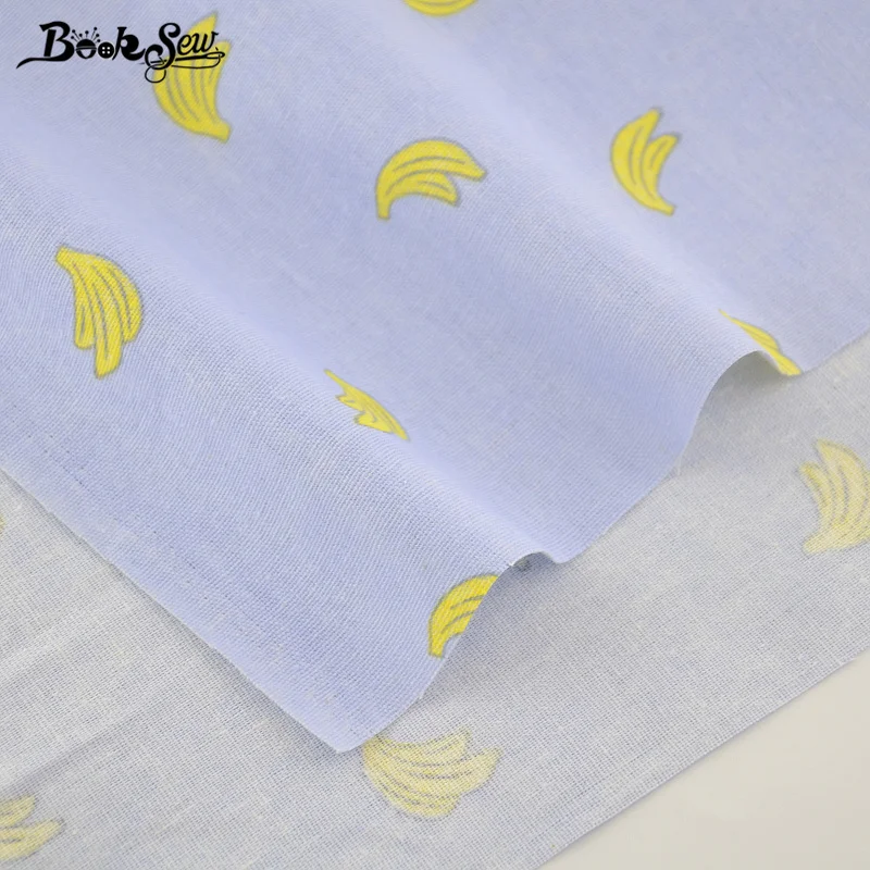 Booksew Banana Pattern Home Textile Cotton Linen Fabric Sewing Material Tissu Tablecloth Pillow Bag Curtain Cushion Zakka CM|cotton linen
