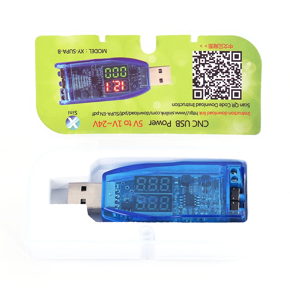 USB понижающий модуль питания красный зеленый Дисплей Напряжение тока Боковая кнопка регулировки с коробкой DC-DC 5 В до 3,3 В 9 в 12 В 24 В