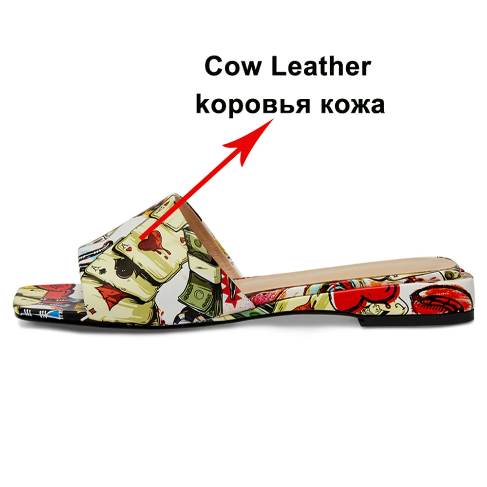 Женские сандалии с открытым носком FOREADA красные шлепанцы из натуральной кожи на