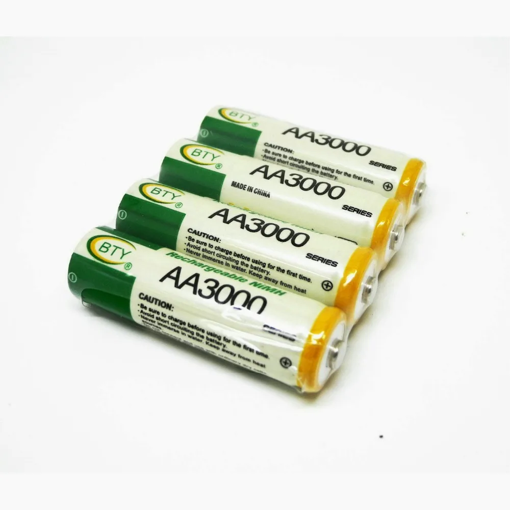 AA 3000 1 2 V качественная аккумуляторная батарея 3000mAh BTY Ni MH 2A +бесплатная