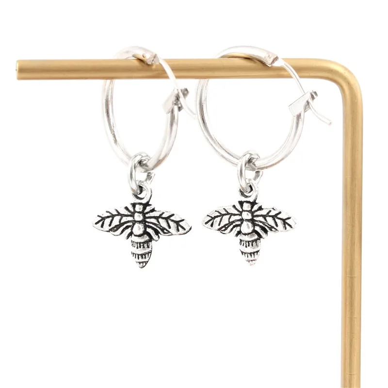 1Pair HoneyBee Animal Charms Dangle Earrings Flower Pendant For Women Party Gift Jewelry Pendientes E2550 | Украшения и