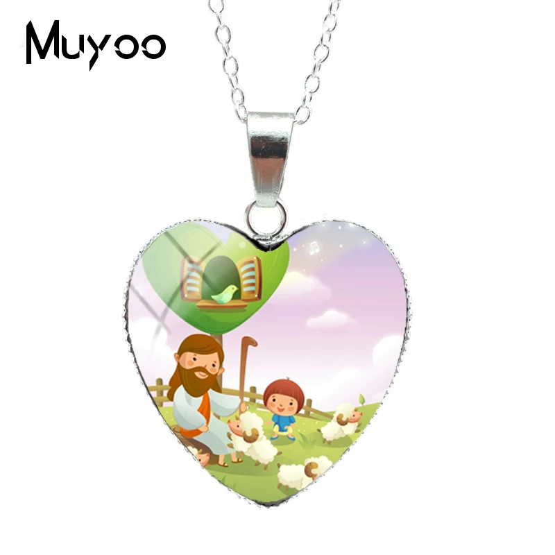 Новинка 2019 очаровательные детские и Мультяшные подвески в форме сердца с Иисусом