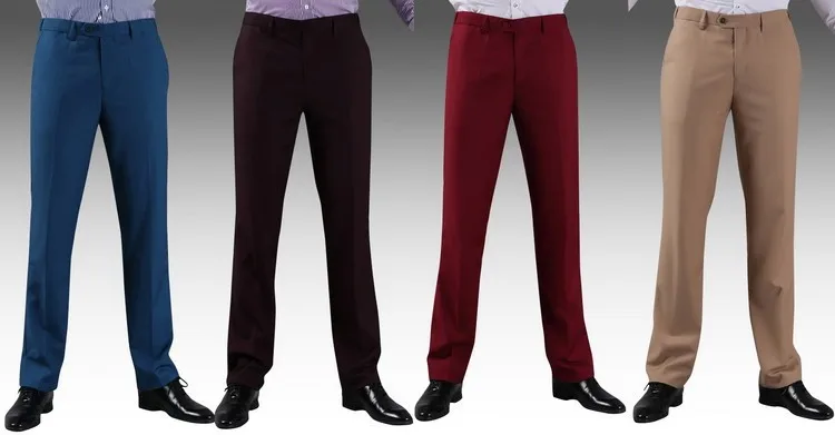 Summer Suit Pants Men Business Casual Thin Straight Work Trouses Anti-wrinkle Easy care Dress Big Size 40 42 44 | Мужская одежда