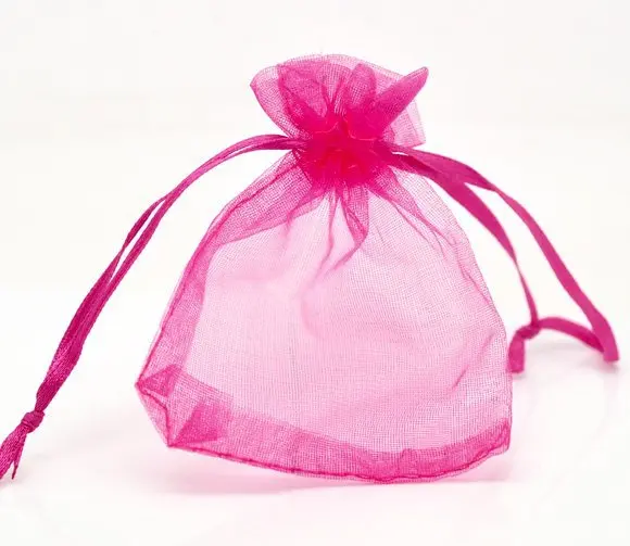 Free shiipng!!!!500pcs/lot Fuchsia Organza Wedding Gift Bags&Pouches 12x9cm