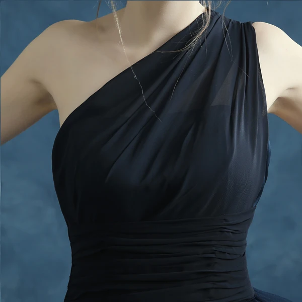 Новинка 2016 сексуальное черное одно плечо многоуровневое мини бальные платья