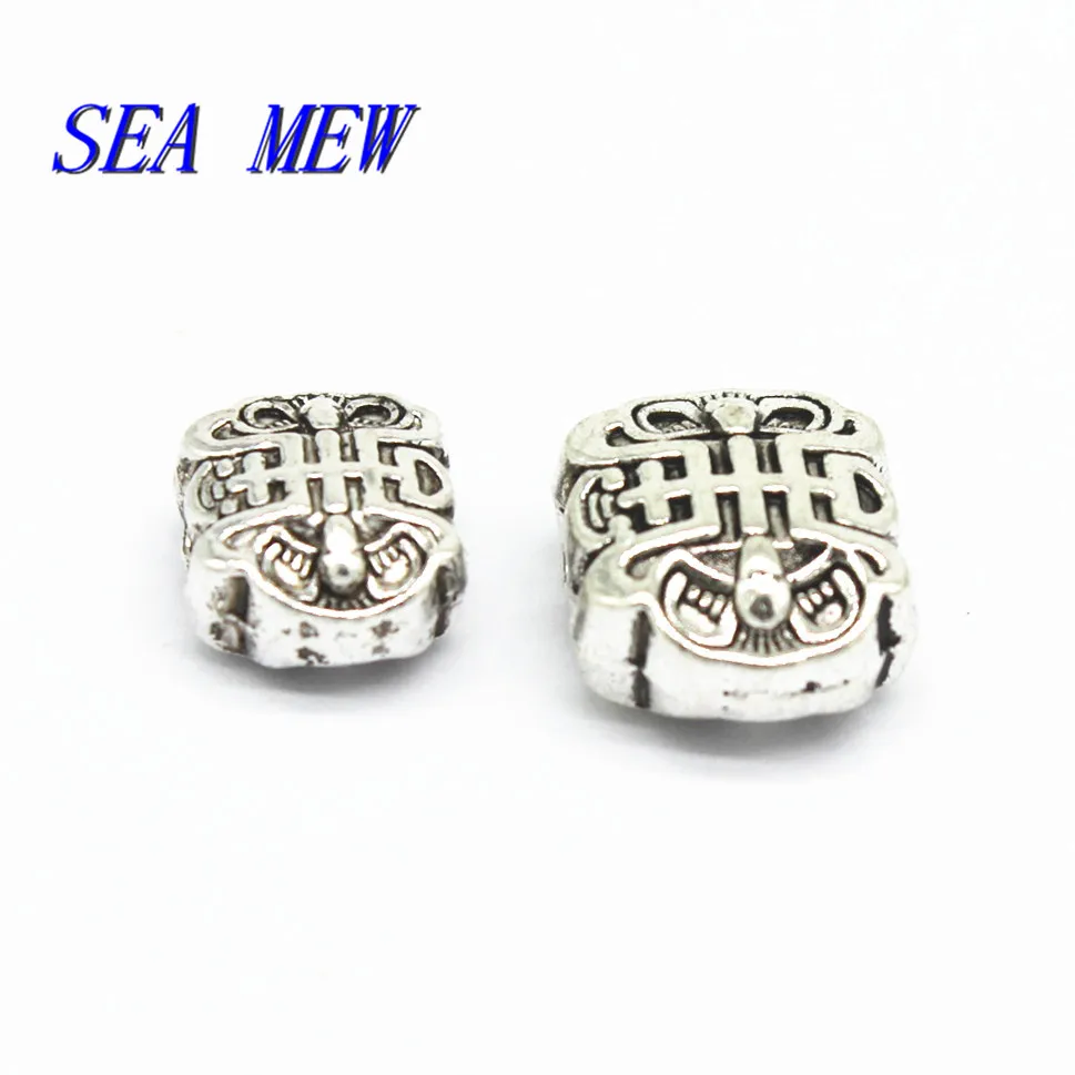 SEA MEW 10 шт. античный серебряный цвет китайский узел разделительные бусины