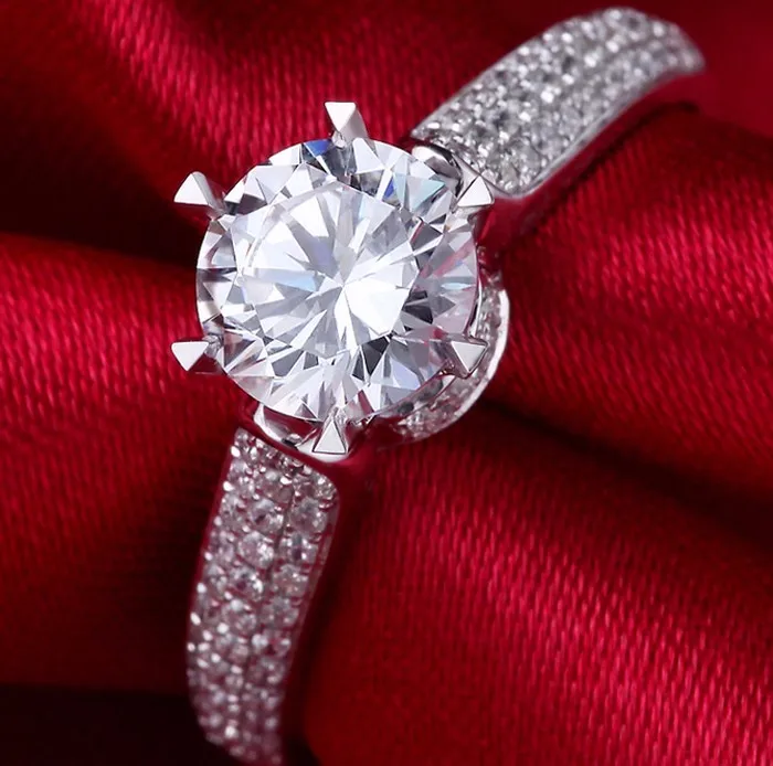 95%-ная скидка! YINHED 2ct круглый SONA CZ Диамант обручальное кольцо Твердые 925 пробы серебряные обручальные кольца для женщин Печать S925 ZR156