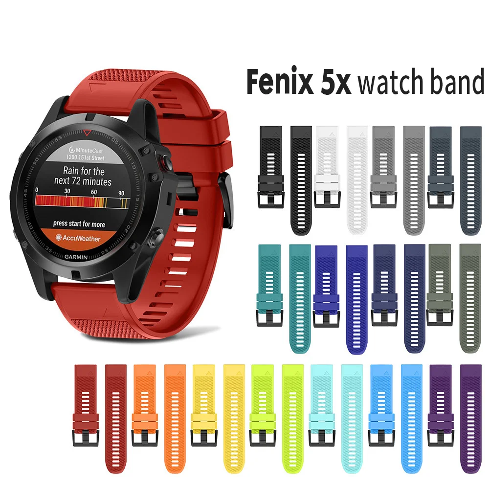 22 мм 26 мм ширина ремешка для Garmin Fenix 5 ремешок силиконовые полосы Размер XXL быстросъемный ремешок для Garmin Fenix 5X3 3HR часы