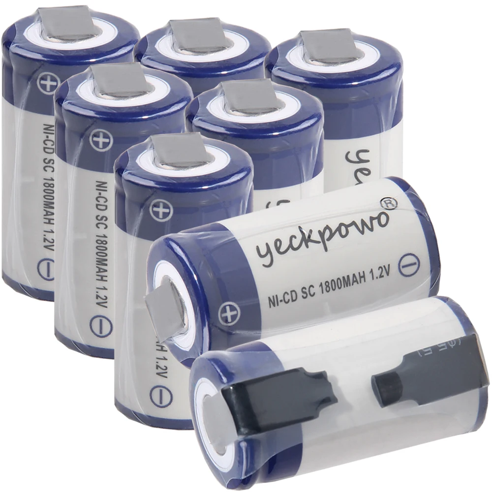 8 шт SC батареи Электроинструмент батарея SUBC аккумуляторная 1800mah nicd 42 5 мм * 22 цвет
