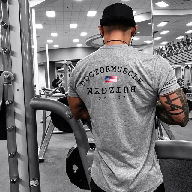 Новая футболка с короткими рукавами мужская спортивная одежда для бега и