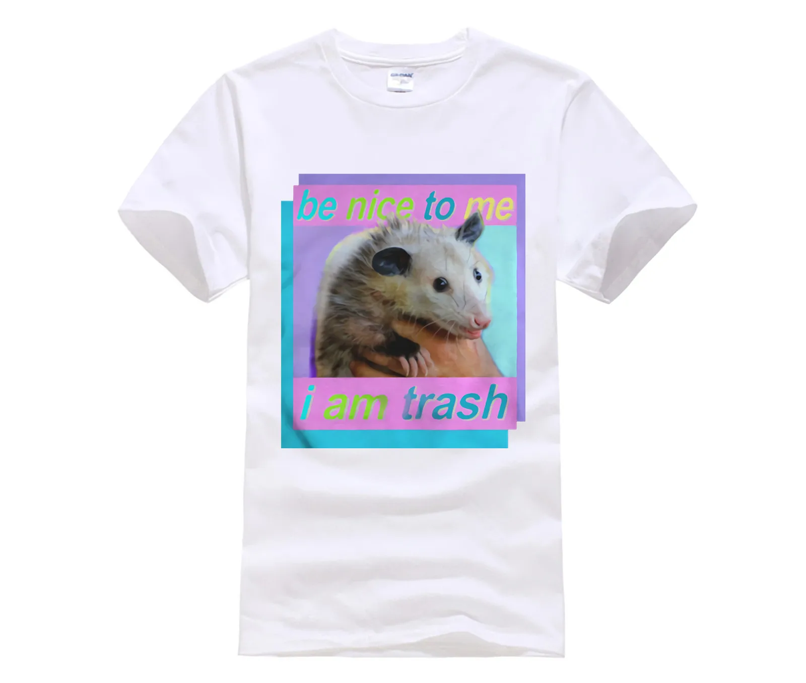 white Opossum будьте добры ко мне я мусорная рубашка - Цвет: white