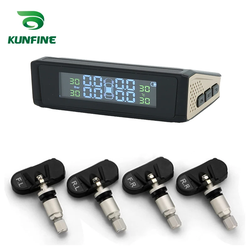 Умный автомобиль TPMS система мониторинга давления в шинах Система контроля давления воздуха в шинах на солнечных батареях цифровой ЖК-дисплей Автоматическая охранная сигнализация s