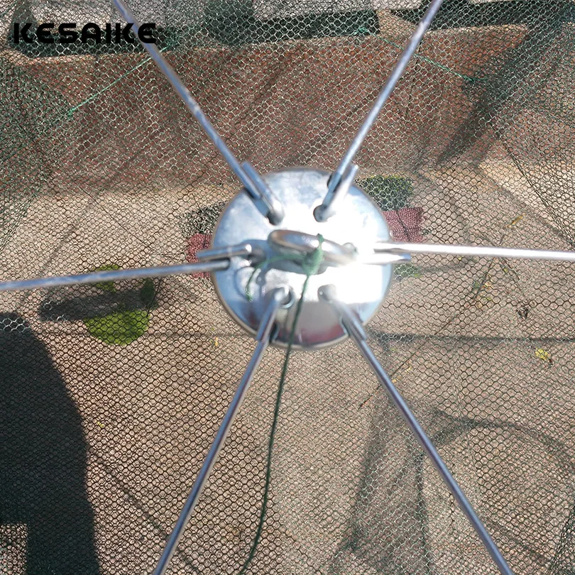 KESAIKE ручная Складная портативная рыболовная сеть с 6 отверстиями Ловушка для