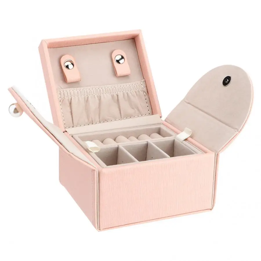 PU Leather Jewelry Storage Box Case Portable Simple Earring Ring Necklace Organizer Gift Display For Jeweler | Украшения и