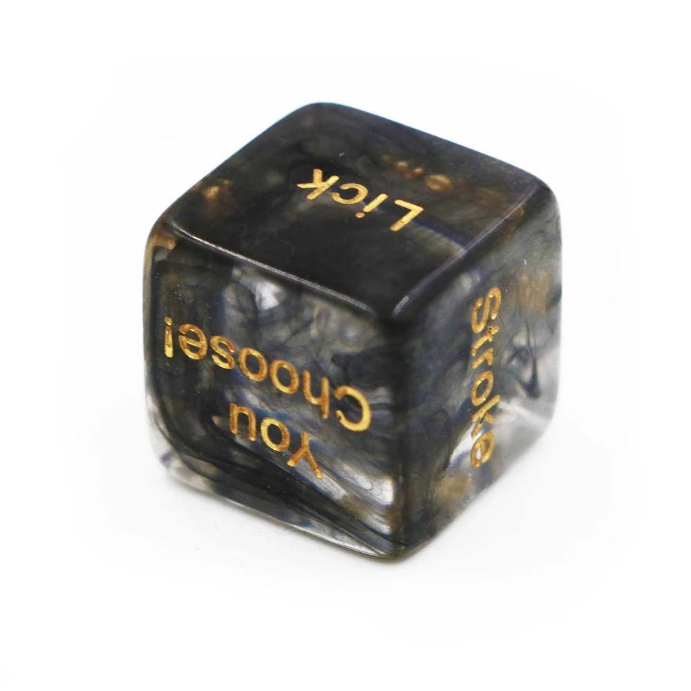 

4Pcs/set new pearl pattern black English sexy dice