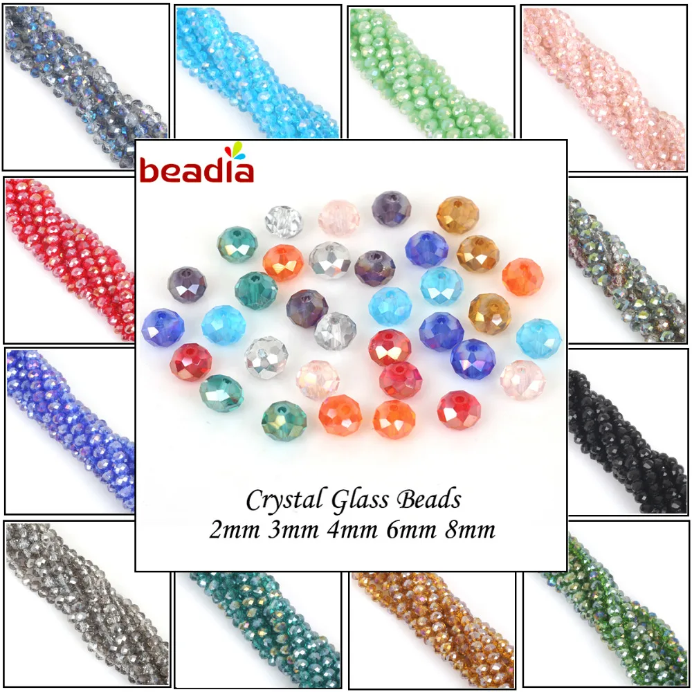 2mm 3mm 4mm 6mm 8mm Rondelle Austria Faceted Crystal Glass Beads Round Loose Spacer Jewelry Making DIY Wholesale In Bulk | Украшения и